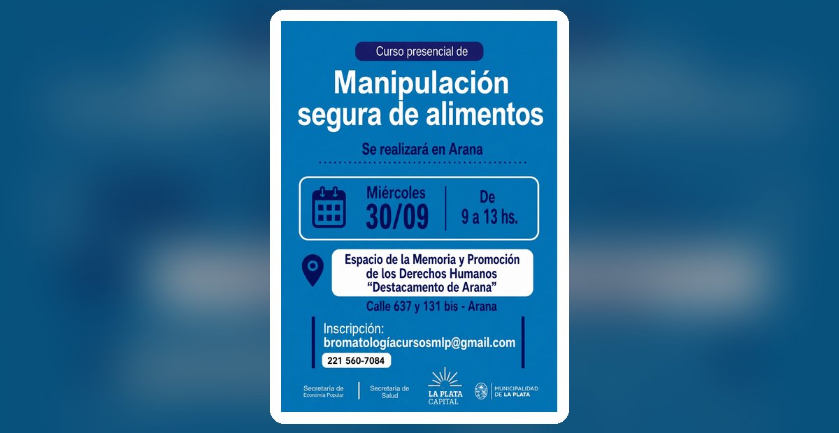 La Delegación de Arana informa sobre el curso de manipulación segura de alimentos
