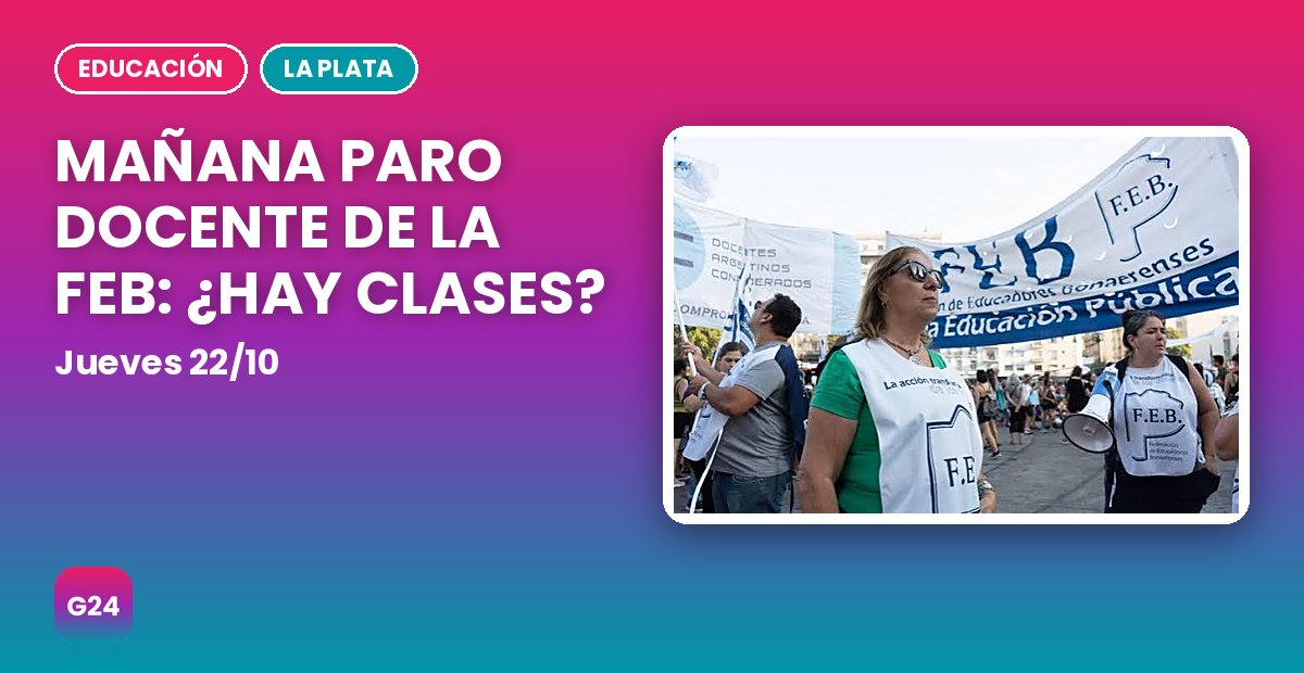Mañana paro docente de la FEB
